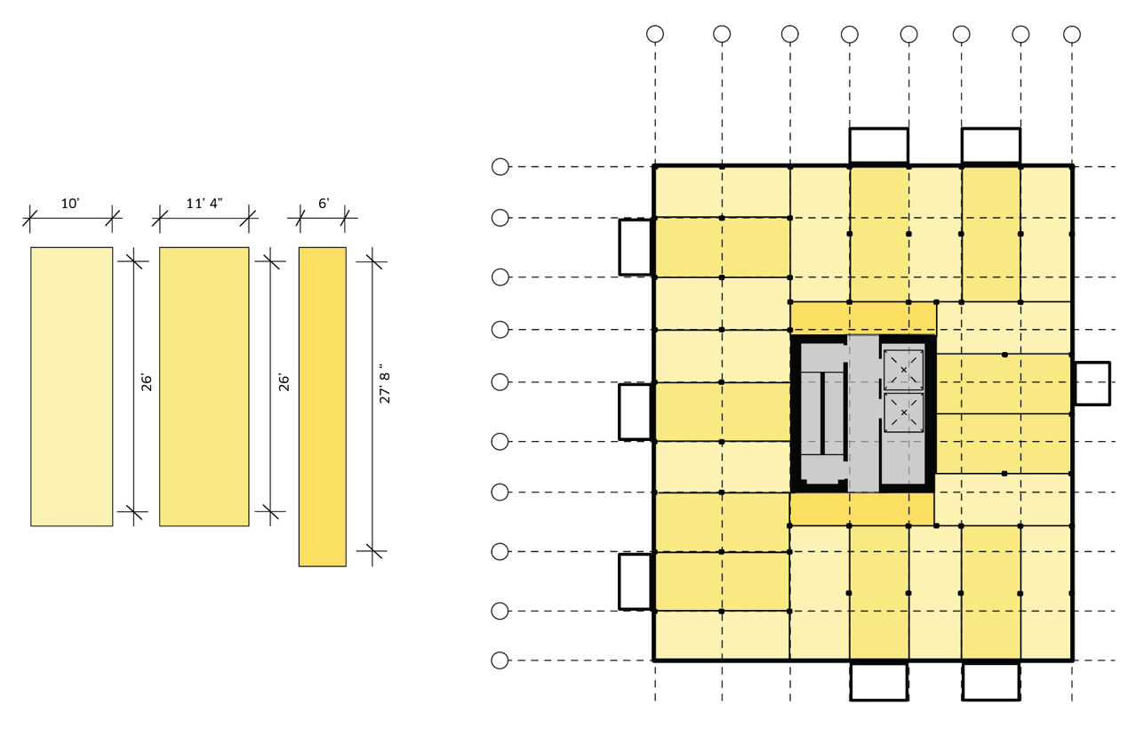 Diagram of a floor plan using cross-laminated timber