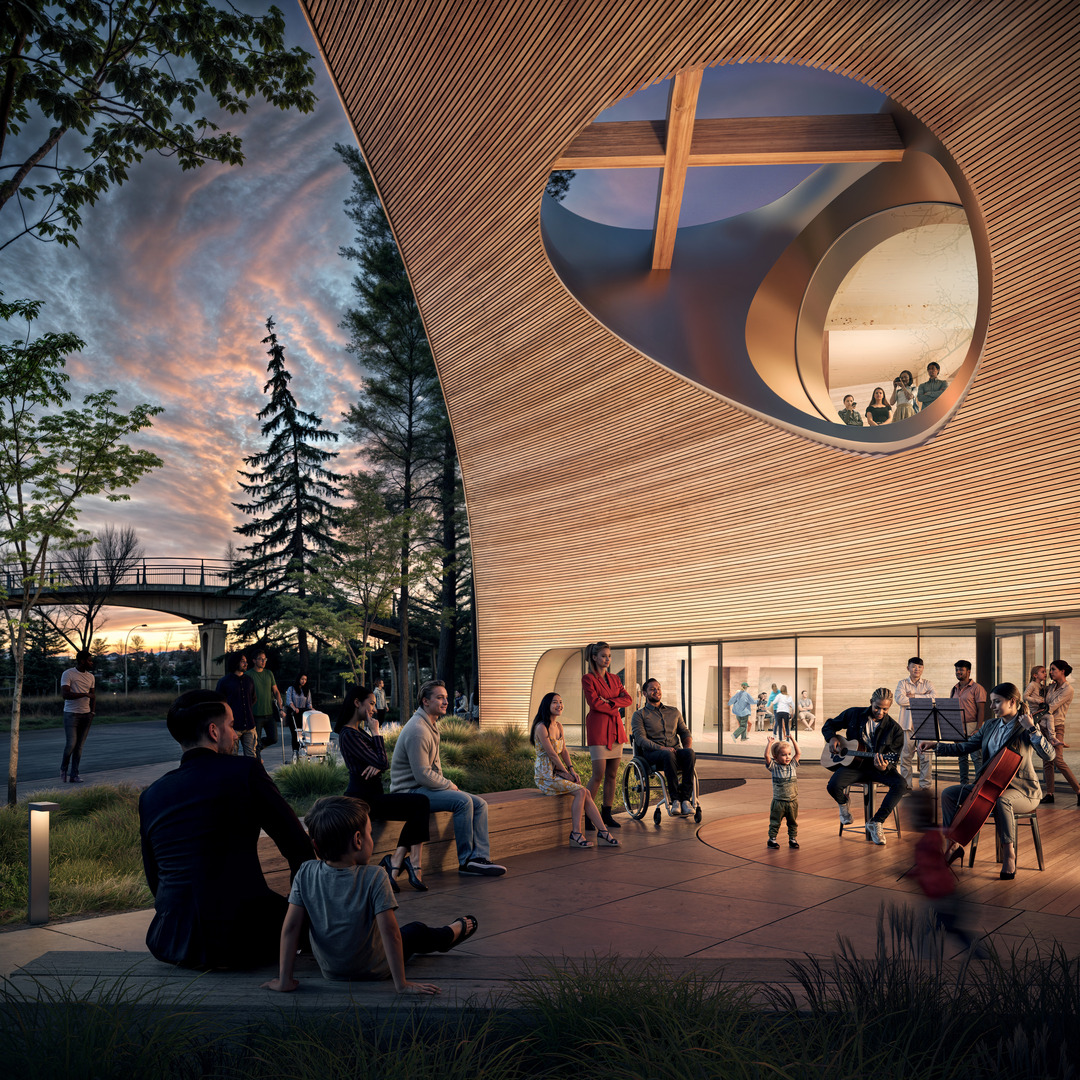 Rendering of the exterior of the Joseph Chung Centre for Creativity.
