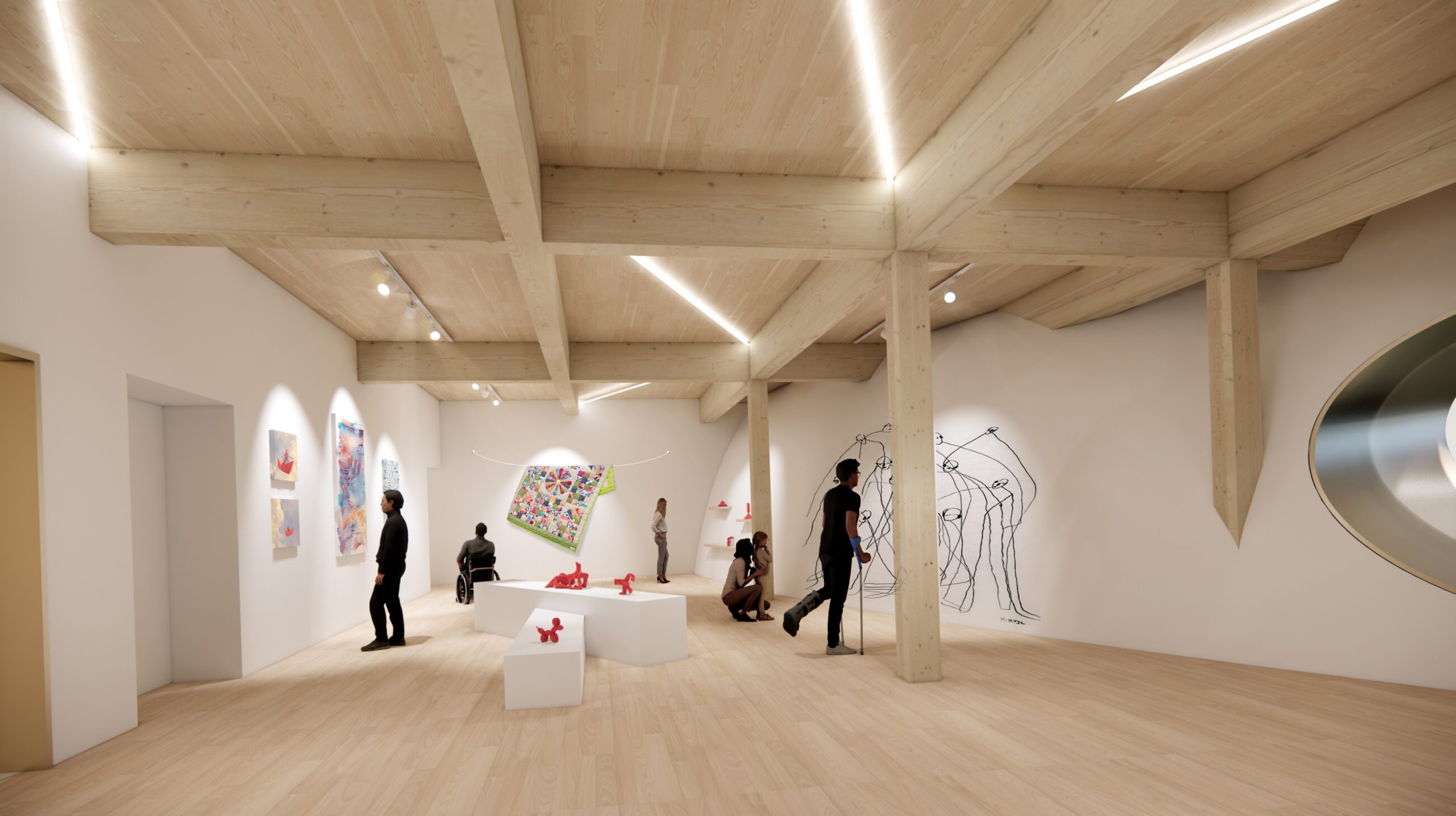 Rendering of a gallery area in the Joseph Chung Centre