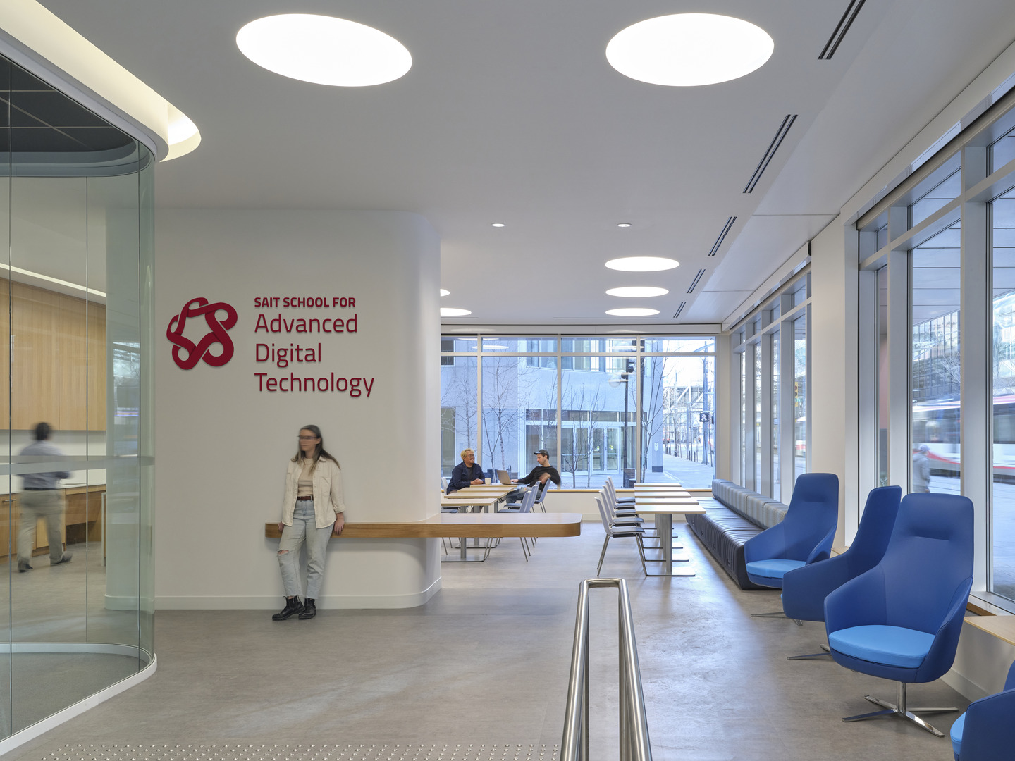 SAIT Downtown: School for Advanced Digital Technology reception area.